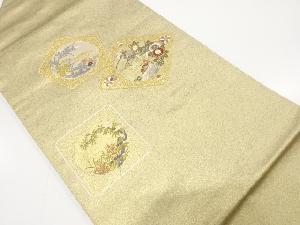 花鳥模様織り出し　名古屋帯